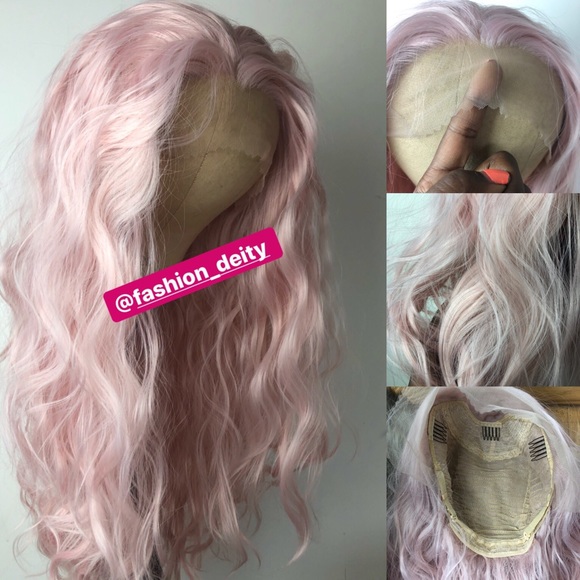 ?  LURI 22” BABY PINK WAVY LACE FRONT WIG? *NWT* main image 7